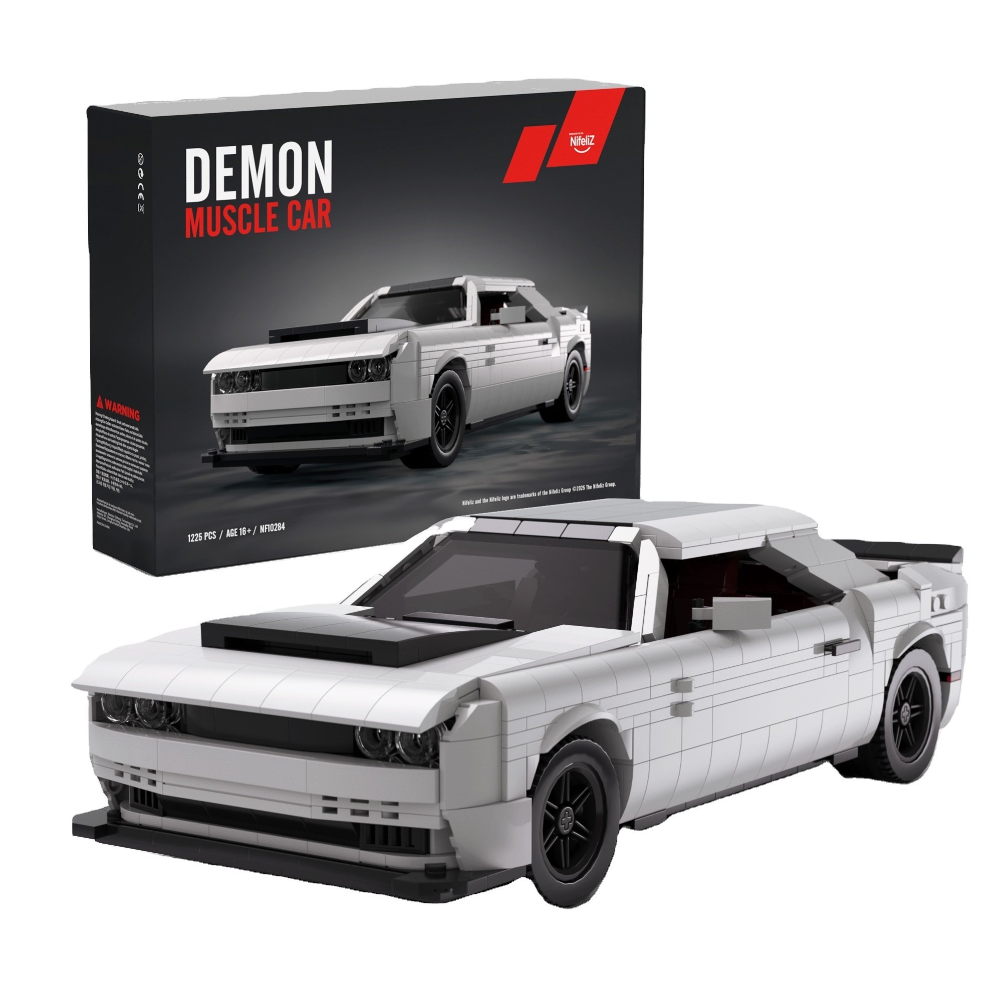 Nifeliz Demon Muscle Mini Car Custom Building Block Racing Car Set for Build Your Own Teens and Kids Creative for STEM Toys